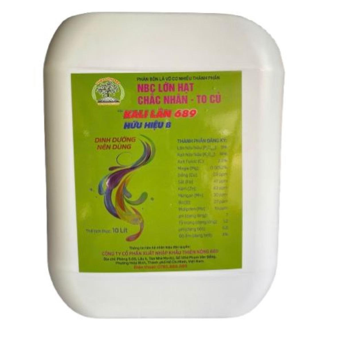KALI LÂN 689 10L – PHÂN BÓN LÁ VÔ CƠ NHIỀU THÀNH PHẦN NBC LỚN HẠT – CHẮC NHÂN – TO CỦ
